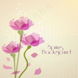 粉色花瓣卡通花朵图案矢量素材