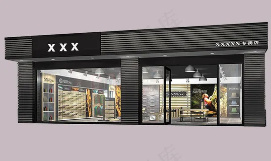 黑色大气的服装店面效果图 黑色大气的服装店面效果图
