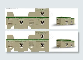 外贸茶叶包装盒平面图和效果图设计图...