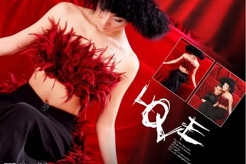 黑夜玫瑰(带人物)psd写真模板图...