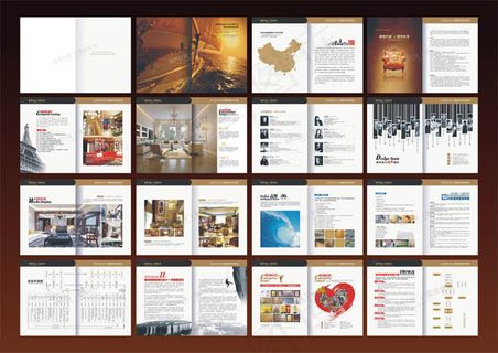 简洁大气装饰公司画册设计矢量素材