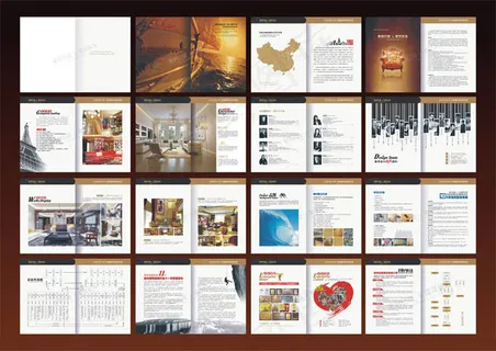 简洁大气装饰公司画册设计矢量素材