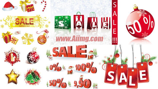 圣诞节促销设计元素矢量素材