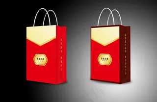 红色喜庆手提袋 (展开图)图片