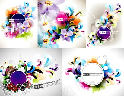 炫酷潮流花纹插画矢量素材