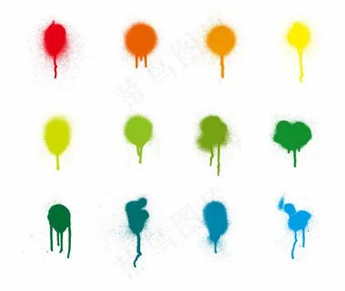多彩涂料飞溅向量集