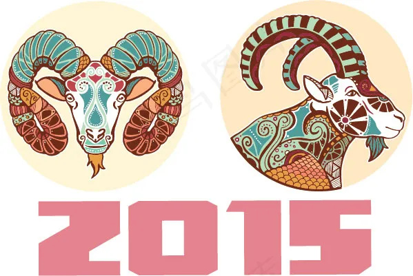 2015年插画风格羊头ai矢量模版下载