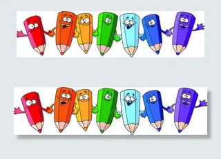 可爱卡通铅笔矢量图2