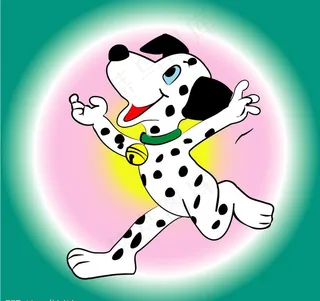 矢量卡通小花狗图片