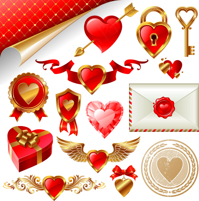 2017年七夕情人节爱心矢量设计