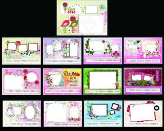 儿童相册日历模板PSD素材