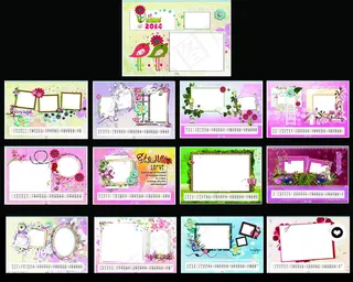 儿童相册日历模板PSD素材