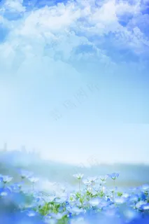 春天绿色小清新展板海报背景图