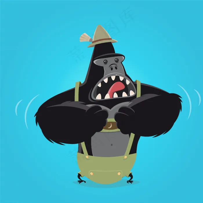 卡通捶胸大猩猩矢量素材图片eps,ai矢量模版下载