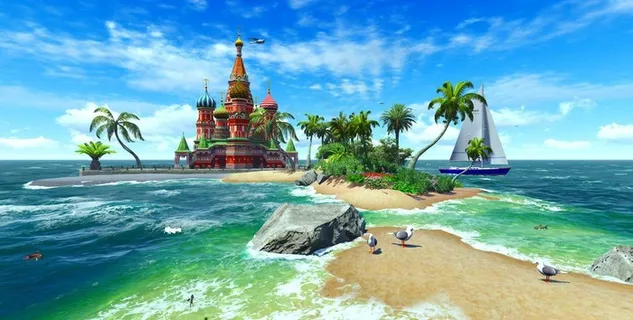 夏日椰岛风情图片