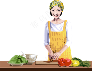 家政家庭妇女人物插画保洁PNG免扣...