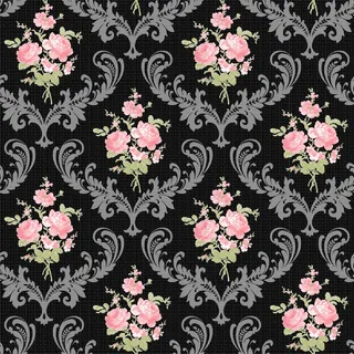 欧式田园红花黑底壁纸背景素材下载