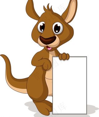 卡通袋鼠空白公告栏图片