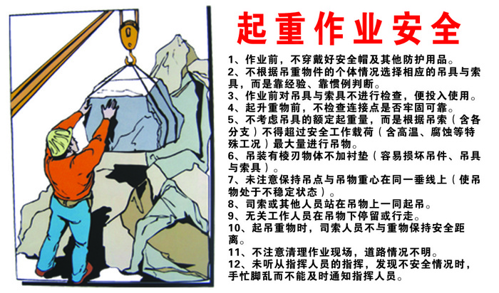 起重作业安全cdr矢量模版下载
