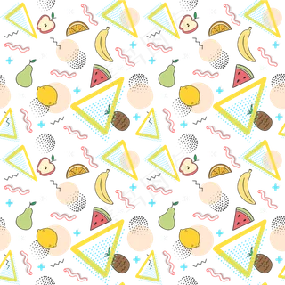 可爱水果无缝图案矢量设计素材