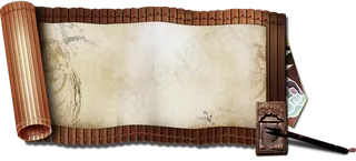 古老圣旨卷轴羊皮卷竹简海报PNG免...