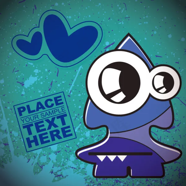 矢量豆豆卡通人物eps,ai矢量模版下载