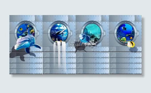 上海小龙虾主题餐厅海洋馆3D立体画