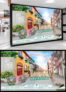 时尚商业街趣味海报创意模板下载唯美...