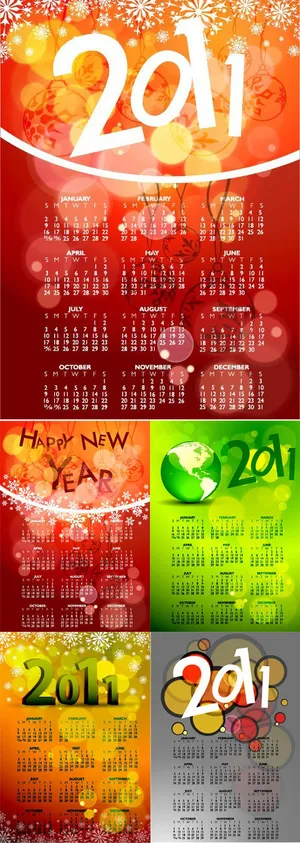 梦幻星光2011年日历矢量素材 梦幻星光2011年日历矢量素材
