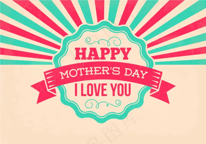 母亲节英文海报ai矢量模版下载