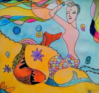 海滩美人鱼图片