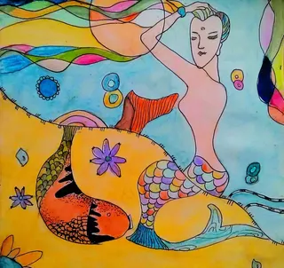 海滩美人鱼图片