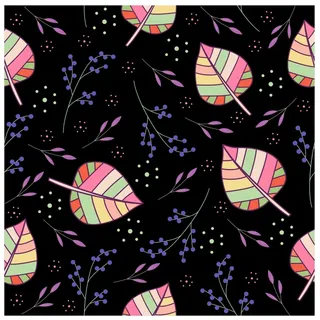 手绘叶子矢量背景