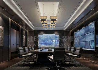 开敞式办公空间效果图图片免费下载