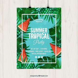 欢乐夏日海滨派对休闲时光旅游海报