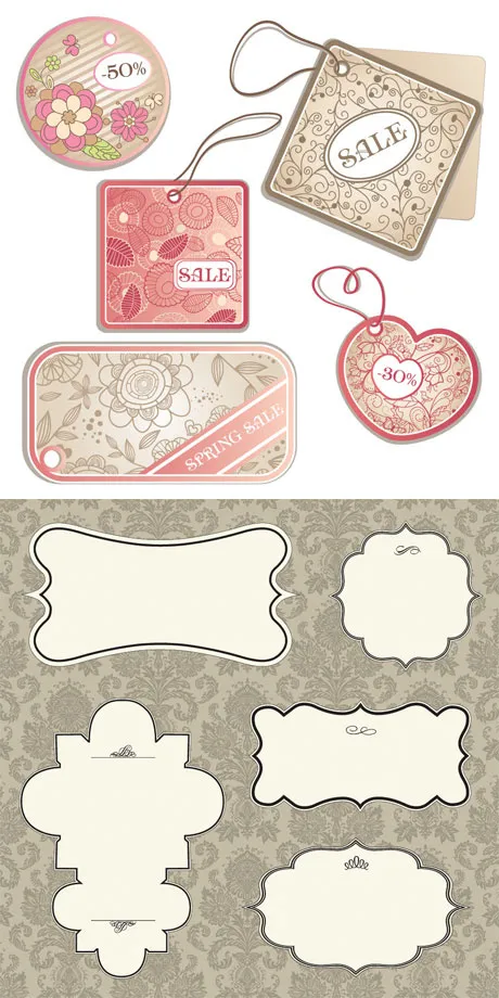 复古符号边框eps,ai矢量模版下载