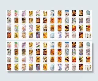 47套各国纸币金币金条钱币展板背景...