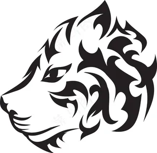 老虎头部落矢量元素