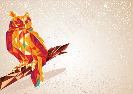 创意色彩猫头鹰矢量素材 创意色彩猫头鹰矢量素材