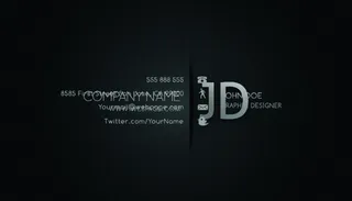 黑色酷炫名片模板源文件