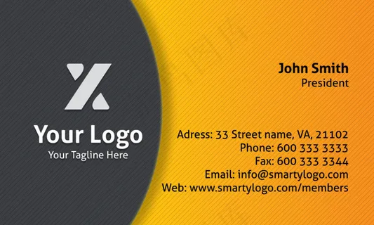 橙色加黑色背景名片设计