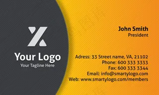 橙色加黑色背景名片设计