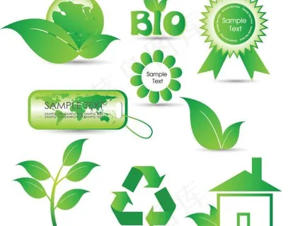 精美绿色标签矢量素材二