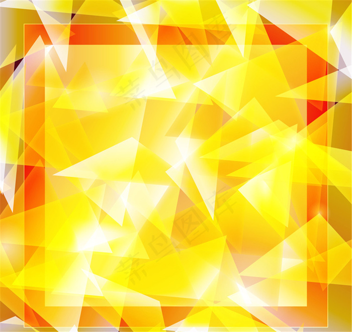 黄色三角形叠影背景矢量素材
