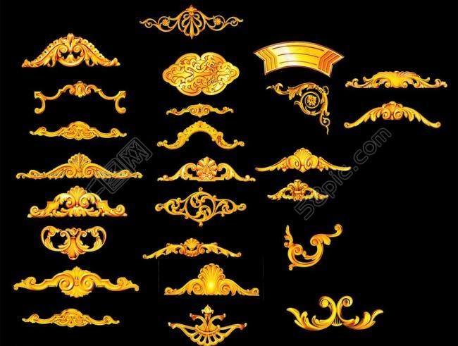 古典金色花纹图片
