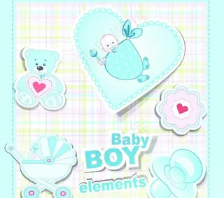 可爱婴儿卡通插画背景图片