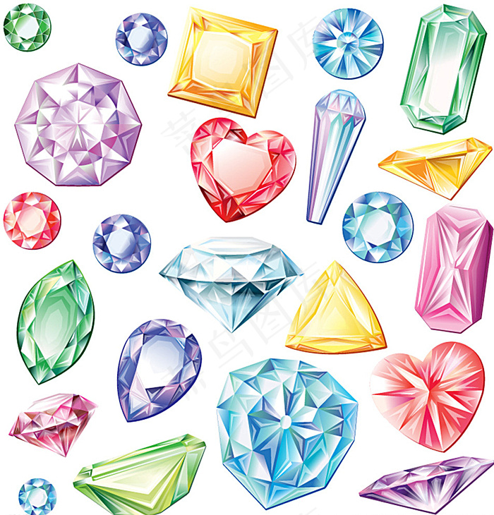 彩色钻石设计矢量素材图片