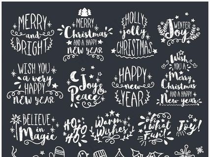 圣诞手写字体素材