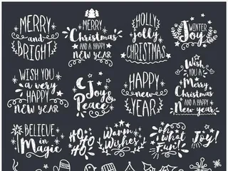 圣诞手写字体素材