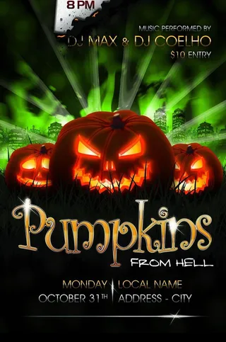 发光的南瓜灯 万圣节海报